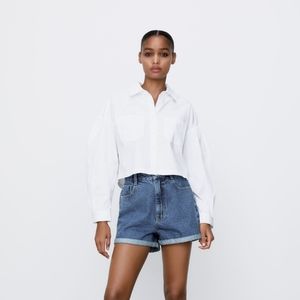 Zara Mom Fit Denim Short Size 0